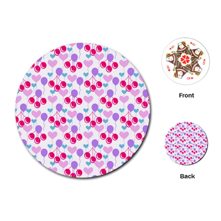 Pastel Cherries Playing Cards (Round) 