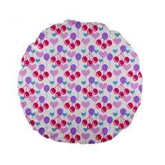 Pastel Cherries Standard 15  Premium Flano Round Cushions