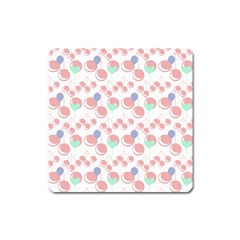 Bubblegum Cherry White Square Magnet by snowwhitegirl