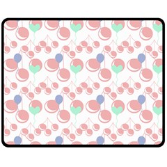 Bubblegum Cherry White Double Sided Fleece Blanket (medium)  by snowwhitegirl