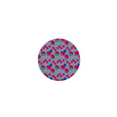 Bubblegum Cherry Blue 1  Mini Magnets by snowwhitegirl