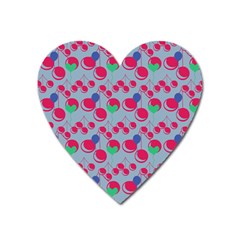 Bubblegum Cherry Blue Heart Magnet