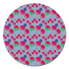 Bubblegum Cherry Blue Magnet 5  (round) by snowwhitegirl