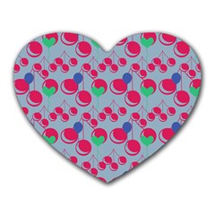 Bubblegum Cherry Blue Heart Mousepads by snowwhitegirl