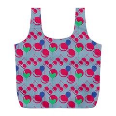 Bubblegum Cherry Blue Full Print Recycle Bags (l)  by snowwhitegirl