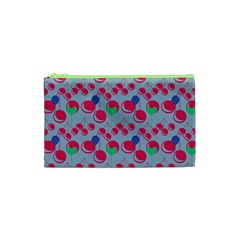 Bubblegum Cherry Blue Cosmetic Bag (xs) by snowwhitegirl