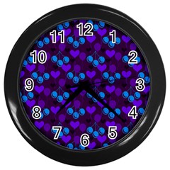 Night Cherries Wall Clock (black)