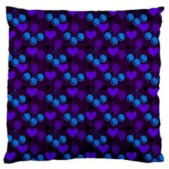 Night Cherries Large Flano Cushion Case (one Side) by snowwhitegirl