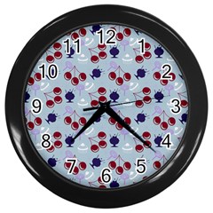 Sky Cherry Wall Clock (black) by snowwhitegirl