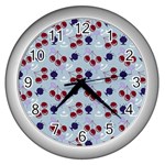 Sky Cherry Wall Clock (Silver) Front
