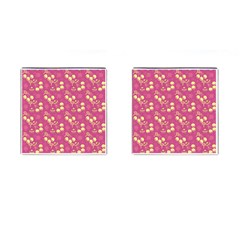 Yellow Pink Cherries Cufflinks (square)