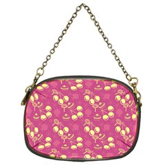 Yellow Pink Cherries Chain Purses (one Side) 