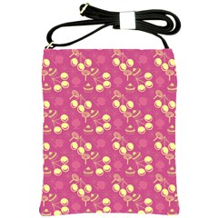 Yellow Pink Cherries Shoulder Sling Bags by snowwhitegirl