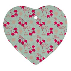 Bubblegum Cherry Heart Ornament (two Sides) by snowwhitegirl