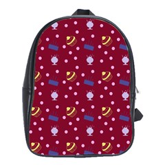 Cakes And Sundaes Red School Bag (large)
