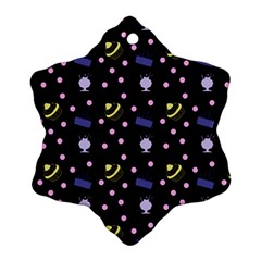 Cakes And Sundaes Black Ornament (snowflake)