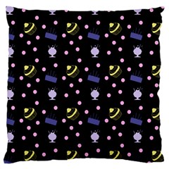 Cakes And Sundaes Black Large Cushion Case (one Side)