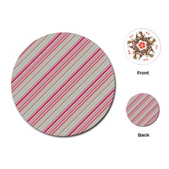 Candy Diagonal Lines Playing Cards (round) 