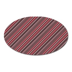 Brownish Diagonal Lines Oval Magnet
