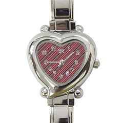 Brownish Diagonal Lines Heart Italian Charm Watch by snowwhitegirl