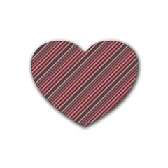 Brownish Diagonal Lines Rubber Coaster (heart) 