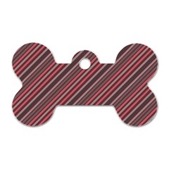 Brownish Diagonal Lines Dog Tag Bone (one Side) by snowwhitegirl