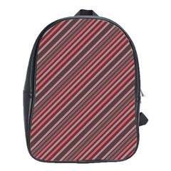 Brownish Diagonal Lines School Bag (xl) by snowwhitegirl