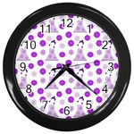 Lilac Dress On White Wall Clock (Black) Front