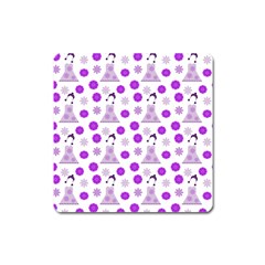 Lilac Dress On White Square Magnet by snowwhitegirl