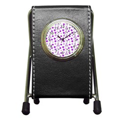 Lilac Dress On White Pen Holder Desk Clock by snowwhitegirl