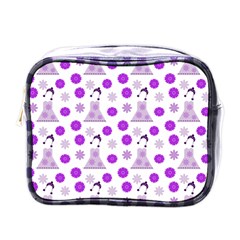 Lilac Dress On White Mini Toiletries Bags by snowwhitegirl