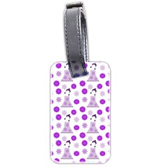 Lilac Dress On White Luggage Tags (two Sides)