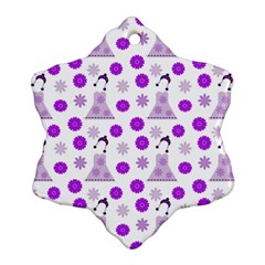 Lilac Dress On White Snowflake Ornament (two Sides) by snowwhitegirl