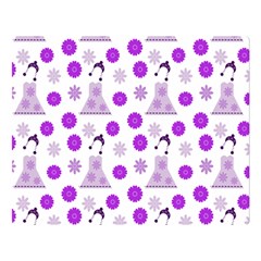 Lilac Dress On White Double Sided Flano Blanket (large) 