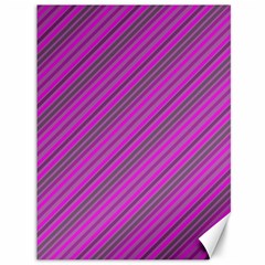 Pink Violet Diagonal Lines Canvas 36  X 48  