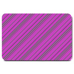 Pink Violet Diagonal Lines Large Doormat  by snowwhitegirl