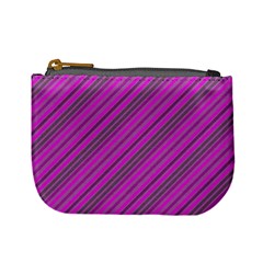 Pink Violet Diagonal Lines Mini Coin Purses by snowwhitegirl