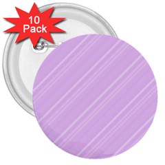 Lilac Diagonal Lines 3  Buttons (10 Pack) 