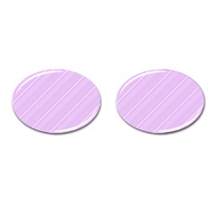 Lilac Diagonal Lines Cufflinks (oval)