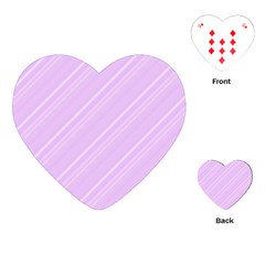 Lilac Diagonal Lines Playing Cards (heart) 