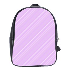 Lilac Diagonal Lines School Bag (xl) by snowwhitegirl