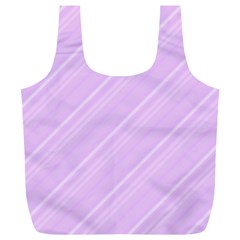 Lilac Diagonal Lines Full Print Recycle Bags (l)  by snowwhitegirl