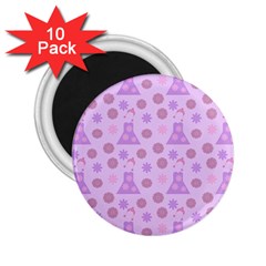 Violet Pink Flower Dress 2 25  Magnets (10 Pack) 