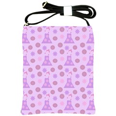 Violet Pink Flower Dress Shoulder Sling Bags