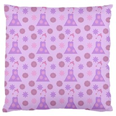 Violet Pink Flower Dress Large Flano Cushion Case (two Sides)