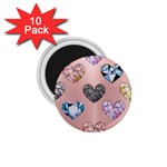 gem hearts and rose gold 1.75  Magnets (10 pack)  Front