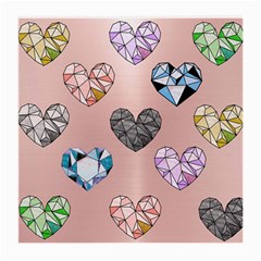 Gem Hearts And Rose Gold Medium Glasses Cloth (2-side) by NouveauDesign