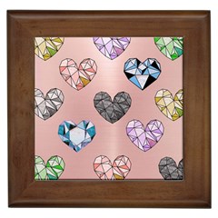 Gem Hearts And Rose Gold Framed Tiles by NouveauDesign