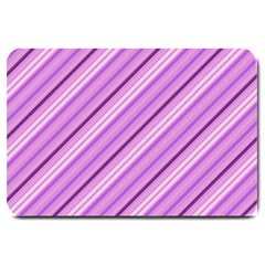 Violet Diagonal Lines Large Doormat  by snowwhitegirl