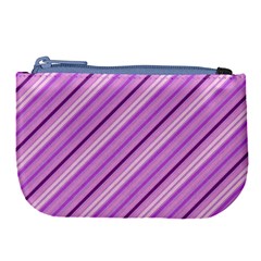 Violet Diagonal Lines Large Coin Purse by snowwhitegirl